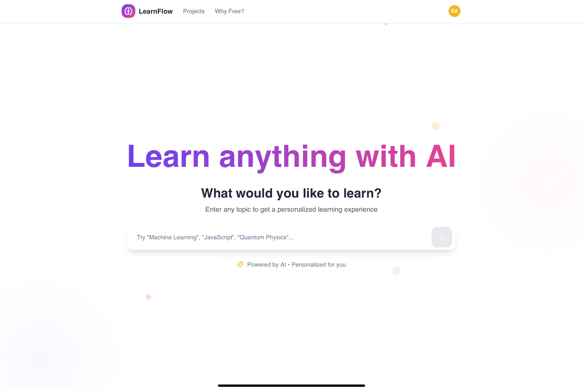 AI Learn Flow Preview
